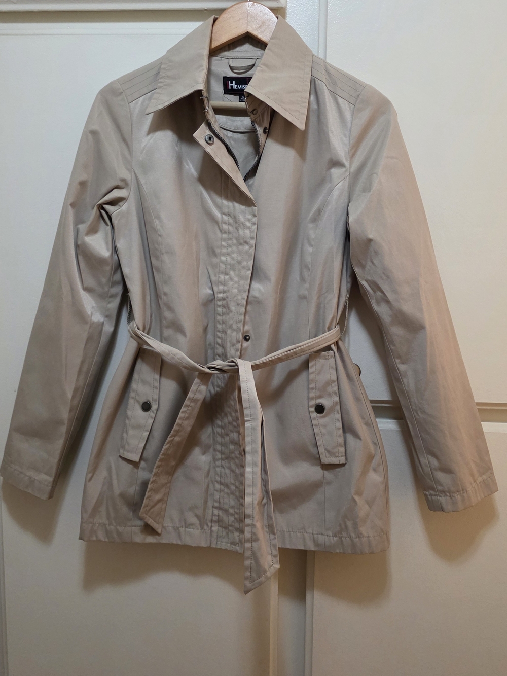 Hayden Light Beige Belted Trench Coat